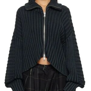 Han Kjøbenhavn Zip Knit Sweater in Black